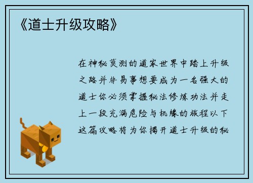 《道士升级攻略》